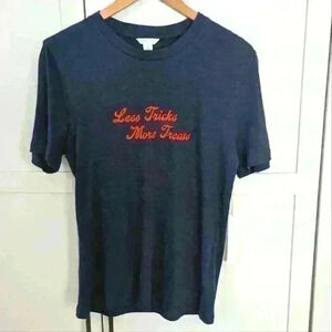 CASLON |  Less Tricks More Treats Halloween Women's Navy T-Shirt Size Xs…